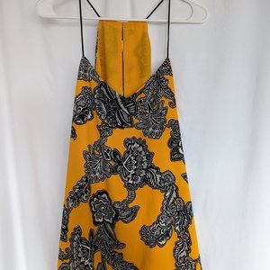 EXPRESS Barcelona Cami Medium Spaghetti Straps Mustard Yellow Black White